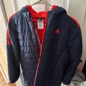 Adidas Dark Blue and Bright Red Quilted Jacket